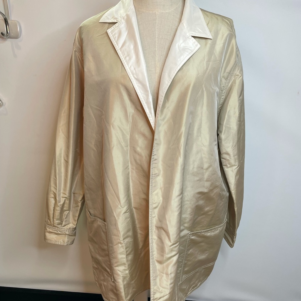 Shamask silk jacket pockets cardigan 2 M gold